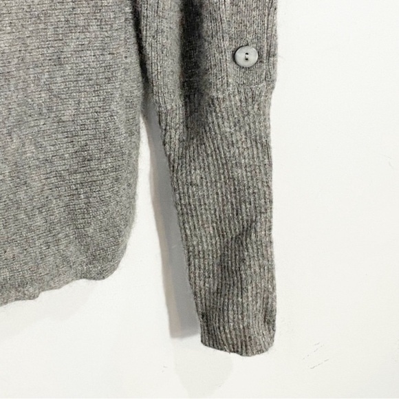 GENTLE HERD Slouchy Knitted Cashmere Tunic Mock Sweater Button Sleeve - Picture 8 of 10